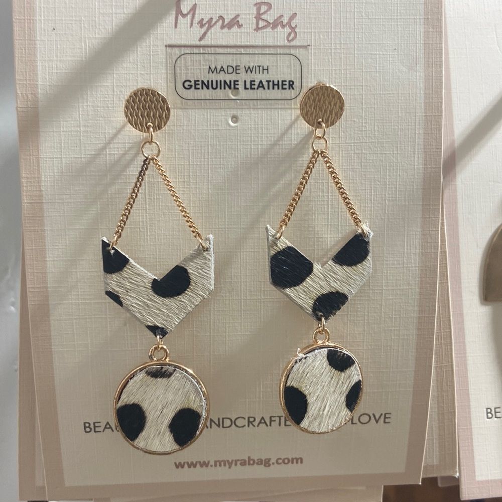 Genuine leather earrings